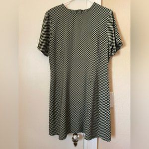 Florence Dress - Lisa Says Gah Sage Green Checker Print Large EUC
